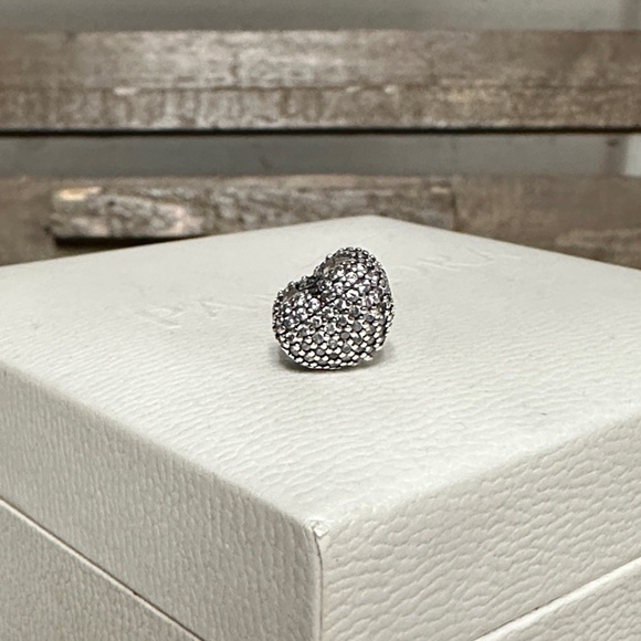 Pandora Jewelry - Pandora great shape open my heart pave clear cz crystal safety clip s925 charm